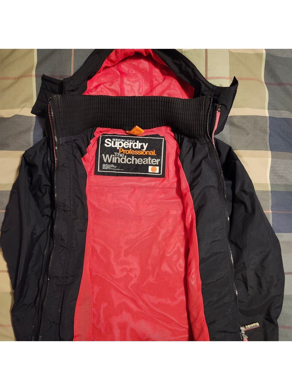 Superdry Black and Red Windcheater Jacket
